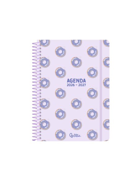 Agenda escolar liderpapel 26-27 espiral petite diseños surtidos bilingüe 80g papel fsc expositor 8 unidades