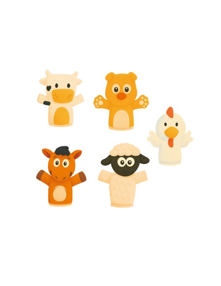Marionetas de dedos imaginovo tiny tales pvc granja blister de 5 unidades surtidas