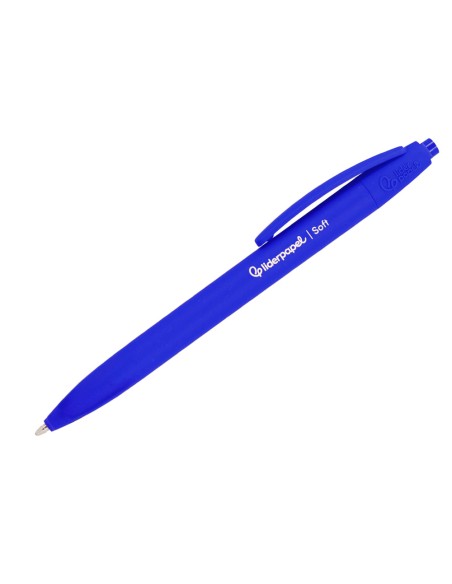 Boligrafo liderpapel retractil con clip acabado soft touch punta 1 mm expositor de 96 unidades colores surtidos