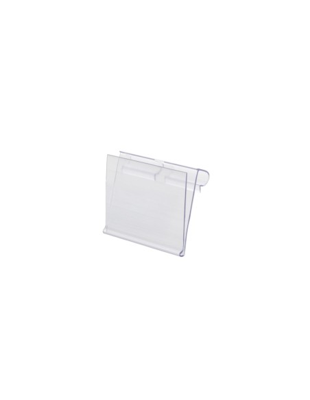 Soporte portaprecios q-connect para ganchos en t etiqueta 39x60mm transparente
