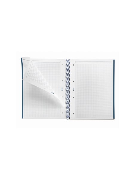 Cuaderno espiral miquelrius din a4 80 hojas cuadro 5 mm 90 gr gradient azul/limon