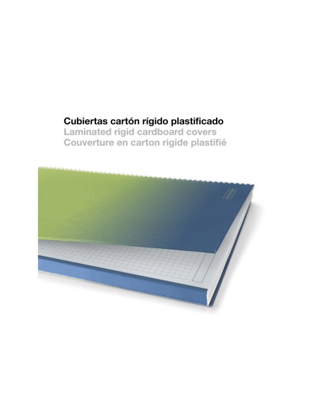 Cuaderno espiral miquelrius din a4 80 hojas cuadro 5 mm 90 gr gradient azul/limon