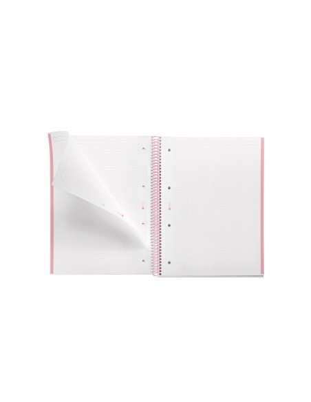 Cuaderno espiral miquelrius din a4 80 hojas cuadro 5 mm 90 gr gradient rosa/azul