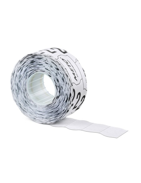 Etiquetas meto onduladas 26x12 mm lisa adh. 2 caja de 6 rollos de 1000 unidades