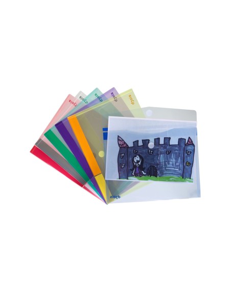 Carpeta broche djois polipropileno din a4 horizontal pack de 12 unidades colores surtidos