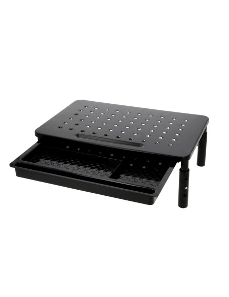 Soporte q-connect para monitor metalico regulable en altura con bandeja 370x235x145 mm