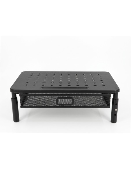 Soporte q-connect para monitor metalico regulable en altura con cajon y dos soportes para movil