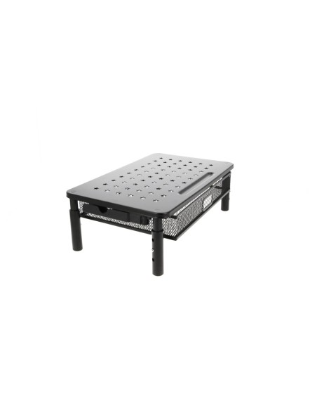 Soporte q-connect para monitor metalico regulable en altura con cajon y dos soportes para movil