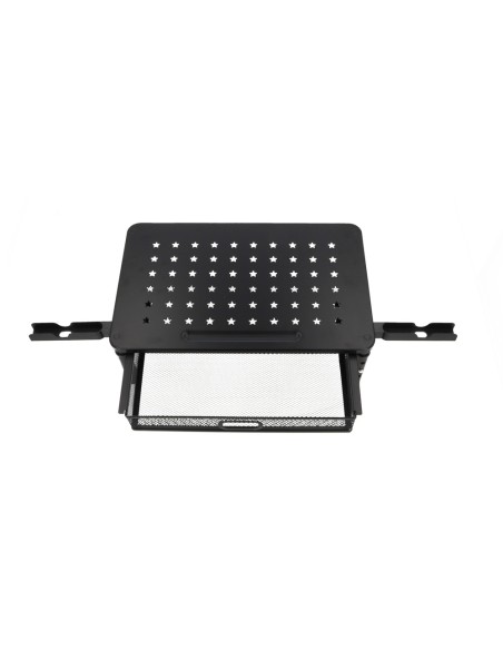 Soporte q-connect para monitor metalico regulable en altura con cajon y dos soportes para movil