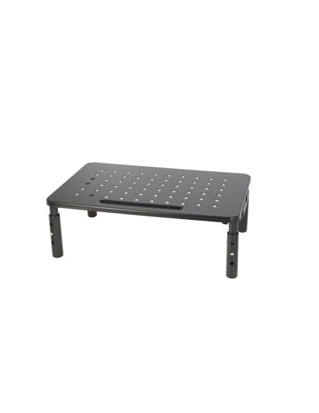 Soporte q-connect para monitor metalico regulable en altura con soporte para movil 371x235x145 mm
