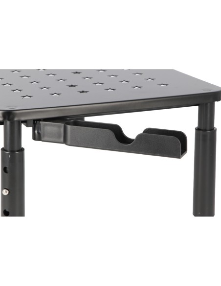 Soporte q-connect para monitor metalico regulable en altura con soporte para movil 371x235x145 mm