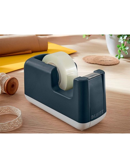 Portarrollo sobremesa leitz cosy plastico para cintas 33 m color gris