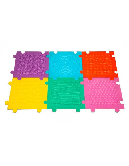 Suelo puzzle texturizado antideslizante set 6 unidades colores surtidos