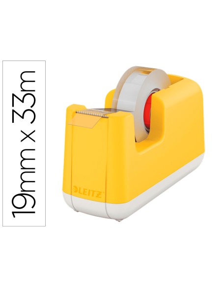 Portarrollo sobremesa leitz cosy plastico para cintas 33 m color amarillo