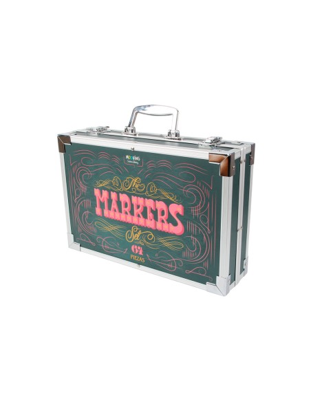 Rotulador acrilico mooving punta pincel estuche maletin 64 unidades colores surtidos