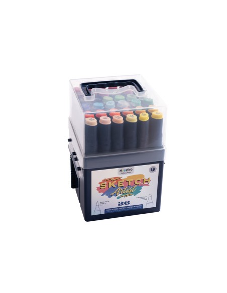 Rotulador mooving sketch artist doble punta pincel/biselada caja de 36 unidades colores surtidos