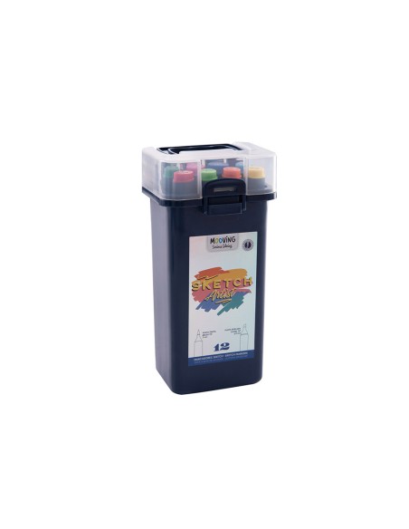 Rotulador mooving sketch artist doble punta pincel/biselada caja de 12 unidades colores surtidos