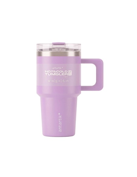 Taza termica asa antartik pulse isotermica tapa hermetica acero inoxidable pajita libre de bpa morado 570 ml