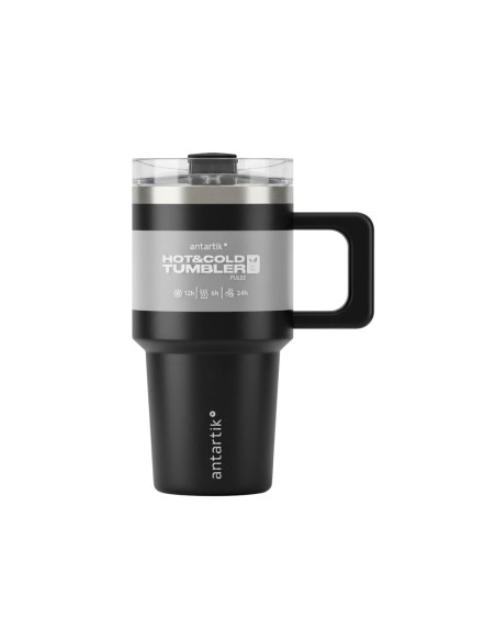 Taza termica asa antartik pulse isotermica tapa hermetica acero inoxidable pajita libre bpa negro 570 ml