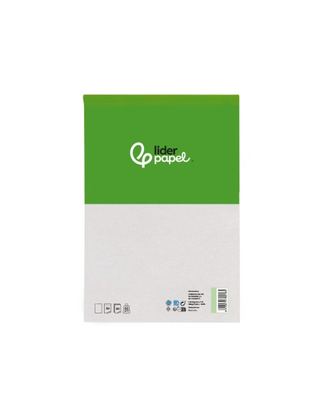 Bloc notas liderpapel liso a4 80 hojas 60 g/m2 perforado sin tapa