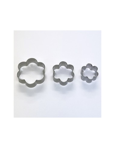 Cortador metalico sio-2 flor set de 3 piezas