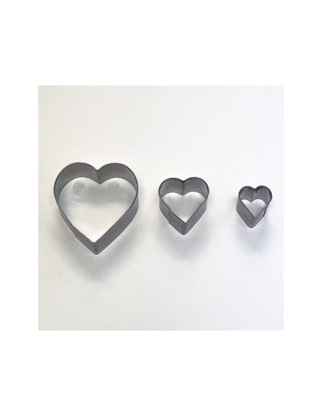 Cortador metalico sio-2 corazon set de 3 piezas