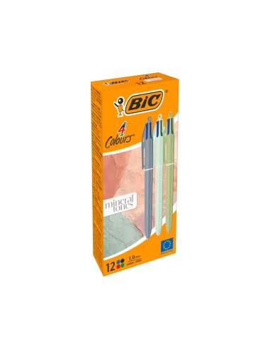 Boligrafo bic 4 colores tonos minerales punta 1...