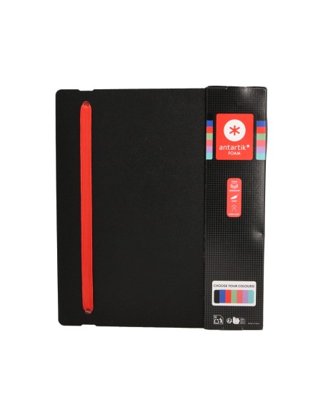 Carpeta 4 anillas de 35 mm mixtas antartik a4 foam bicolor negro rojo