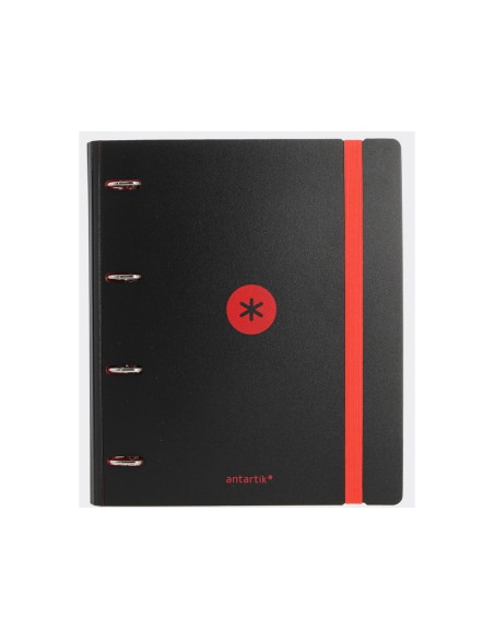 Carpeta 4 anillas de 35 mm mixtas antartik a4 foam bicolor negro rojo