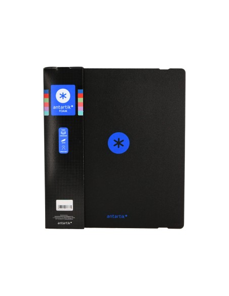 Carpeta 4 anillas de 35 mm mixtas antartik a4 foam bicolor negro azul