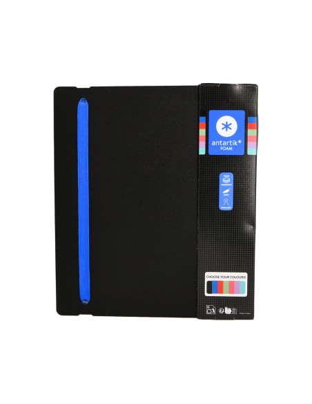 Carpeta 4 anillas de 35 mm mixtas antartik a4 foam bicolor negro azul