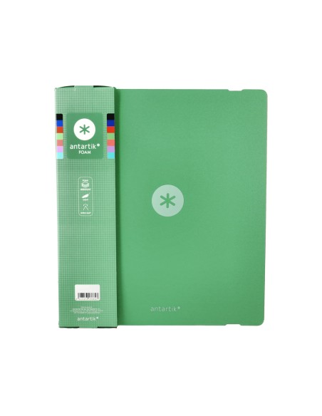 Carpeta 4 anillas de 35 mm mixtas antartik a4 foam color verde matcha