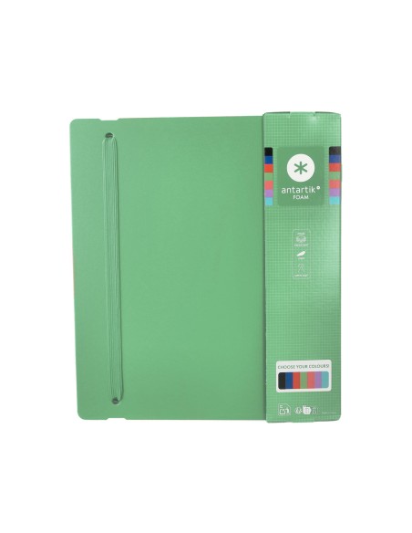 Carpeta 4 anillas de 35 mm mixtas antartik a4 foam color verde matcha