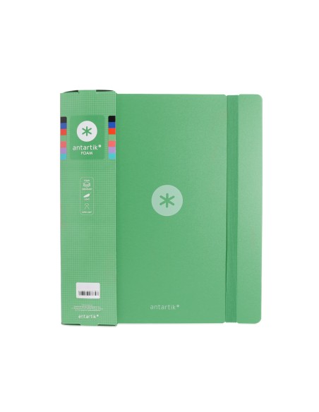 Carpeta 4 anillas de 35 mm mixtas antartik a4 foam color verde matcha