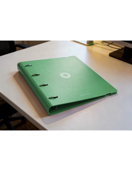 Carpeta 4 anillas de 35 mm mixtas antartik a4 foam color verde matcha