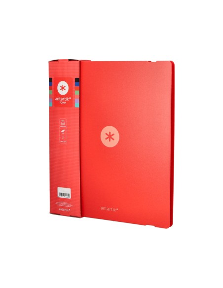 Carpeta 4 anillas de 35 mm mixtas antartik a4 foam color rojo