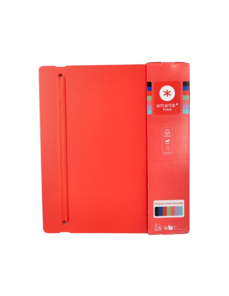 Carpeta 4 anillas de 35 mm mixtas antartik a4 foam color rojo