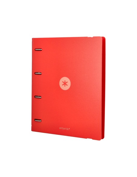 Carpeta 4 anillas de 35 mm mixtas antartik a4 foam color rojo