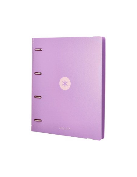 Carpeta 4 anillas de 35 mm mixtas antartik a4 foam color lavanda