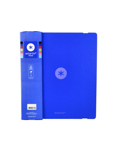 Carpeta 4 anillas de 35 mm mixtas antartik a4 foam color azul