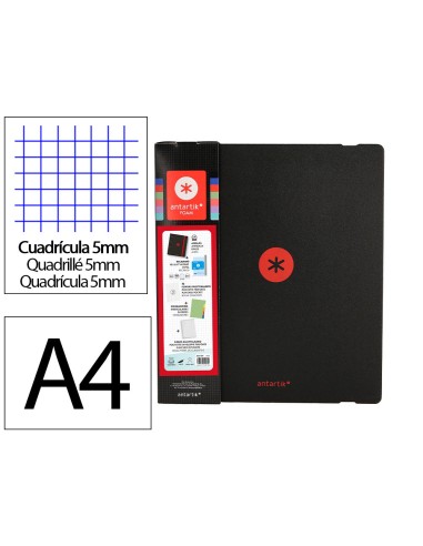 Carpeta con recambio antartik a4 cuadro 5mm...