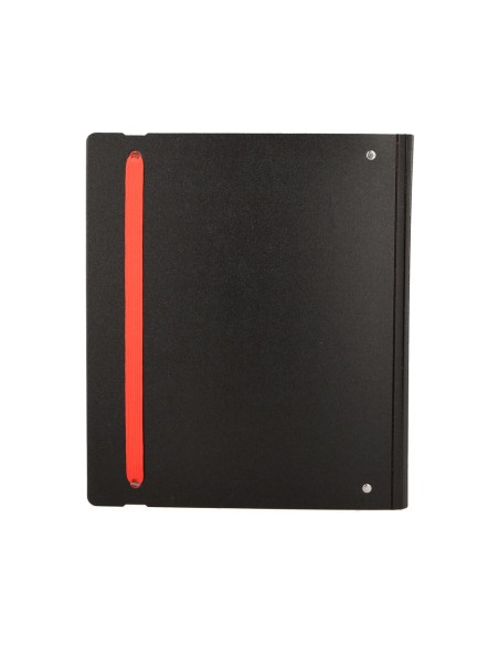 Carpeta con recambio antartik a4 cuadro 5mm foam 4 anillas 35mm mixtas bicolor negro rojo
