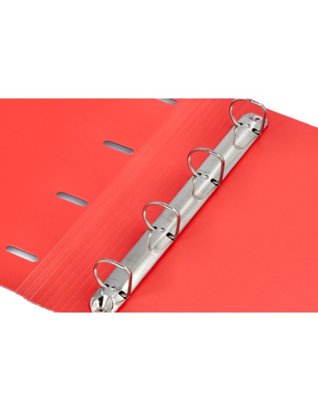 Carpeta con recambio antartik a4 cuadro 5mm foam 4 anillas 35mm mixtas bicolor negro rojo