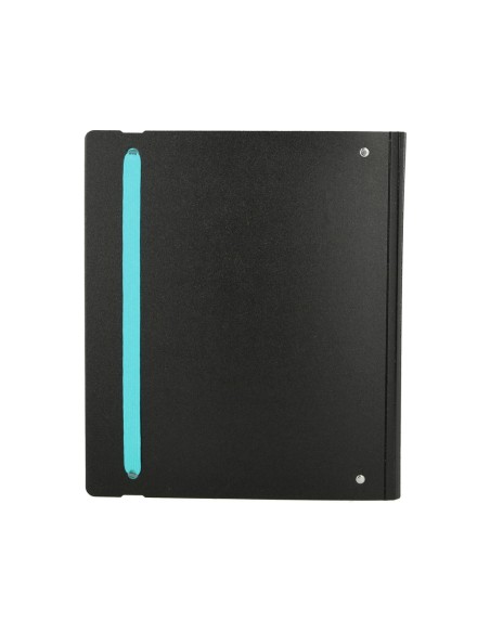 Carpeta con recambio antartik a4 cuadro 5mm foam 4 anillas 35mm mixtas bicolor negro menta