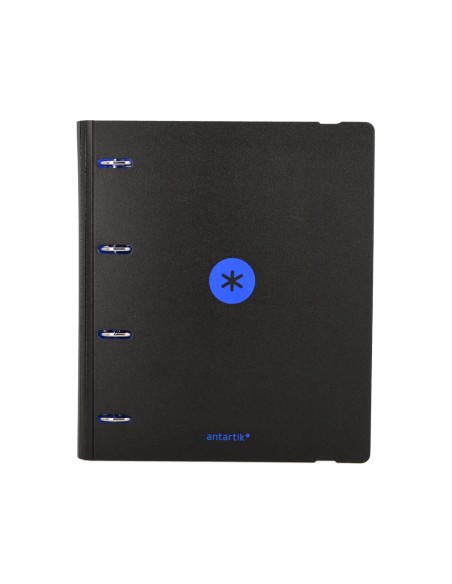 Carpeta con recambio antartik a4 cuadro 5mm foam 4 anillas 35mm mixtas bicolor negro azul