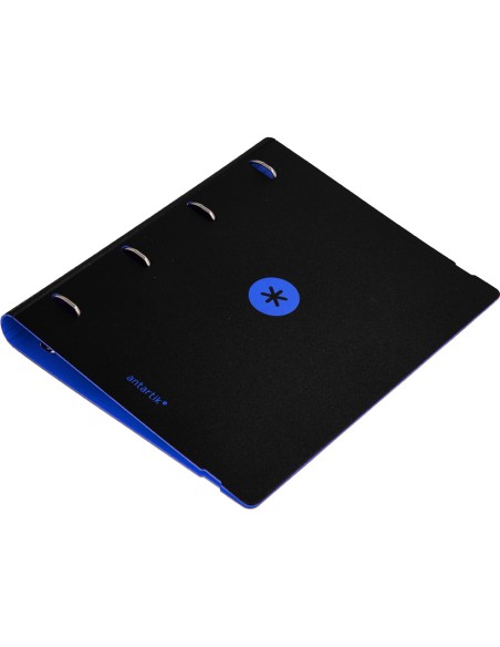 Carpeta con recambio antartik a4 cuadro 5mm foam 4 anillas 35mm mixtas bicolor negro azul
