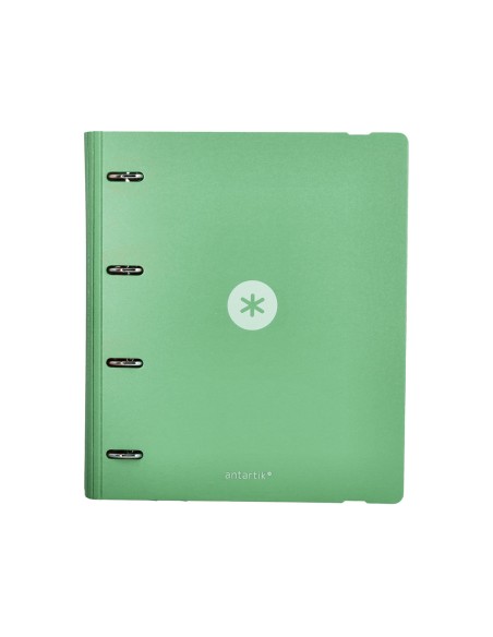 Carpeta con recambio antartik a4 cuadro 5mm foam 4 anillas 35mm mixtas color verde matcha
