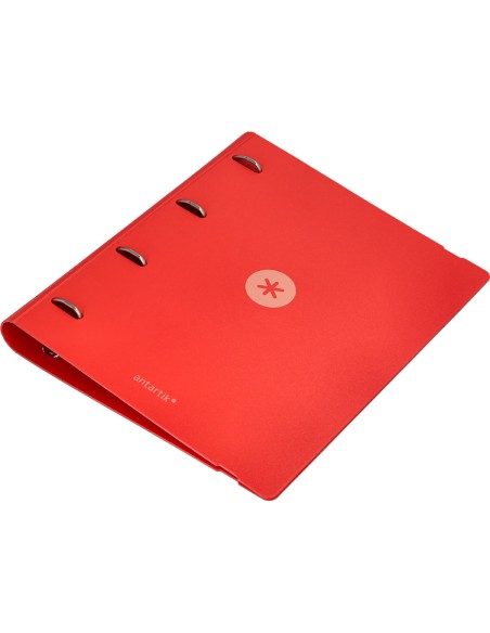 Carpeta con recambio antartik a4 cuadro 5mm foam 4 anillas 35mm mixtas color rojo