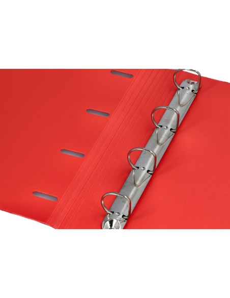 Carpeta con recambio antartik a4 cuadro 5mm foam 4 anillas 35mm mixtas color rojo