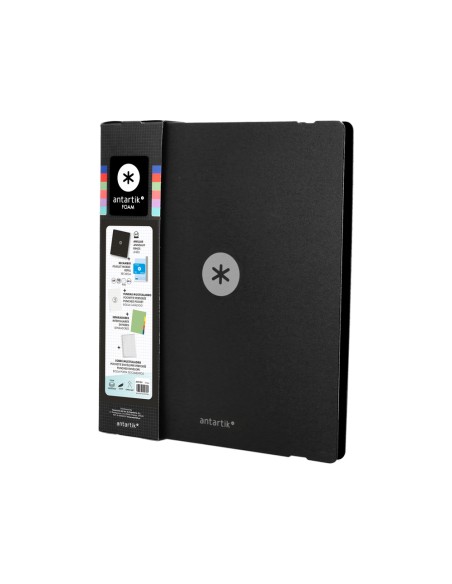 Carpeta con recambio antartik a4 cuadro 5mm foam 4 anillas 35mm mixtas color negro